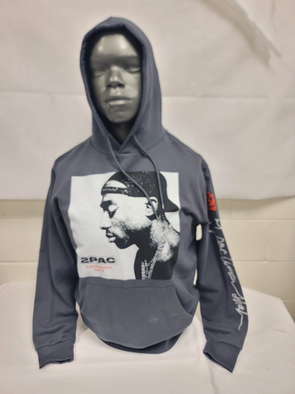 Gray 2PAC Graphic Men's Hoodie Sweatshirt